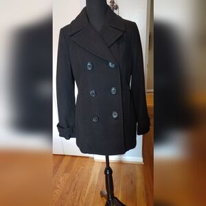 St John's Bay Black Pea Coat PS